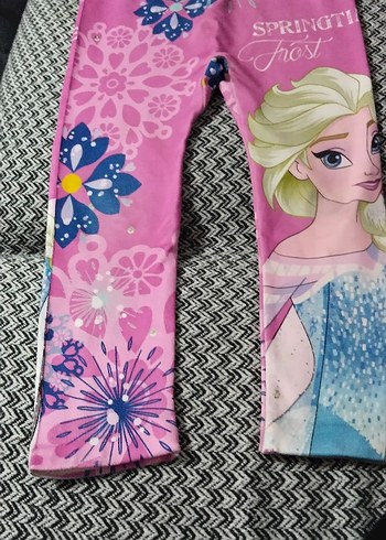 Pembe Çiçekli ve Payetli Kız Tayt - Görsel 2