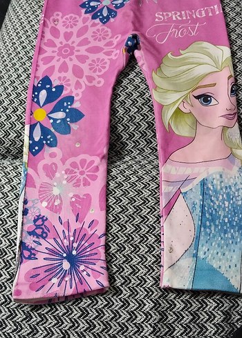 Pembe Çiçekli ve Payetli Kız Tayt - Görsel 3