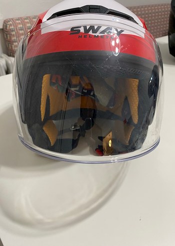 Beyaz Parlak Seramik Biker Kask - Görsel 5