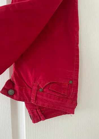 Kırmızı Kız çocuk Midi Kumaş Pantolon - Görsel 2