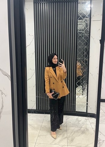 Camel Süet Kadın Blazer Ceket - Görsel 2