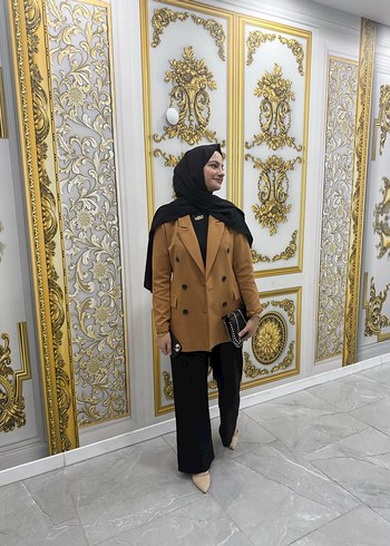 Camel Süet Kadın Blazer Ceket - Görsel 4