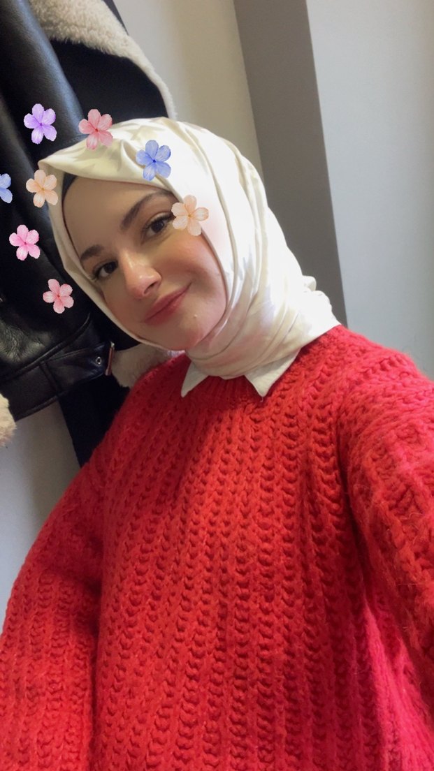 Kadın Kırmızı Örgü kazak - Görsel 3