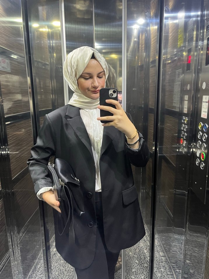 Kadın siyah blazer ceket - Görsel 5