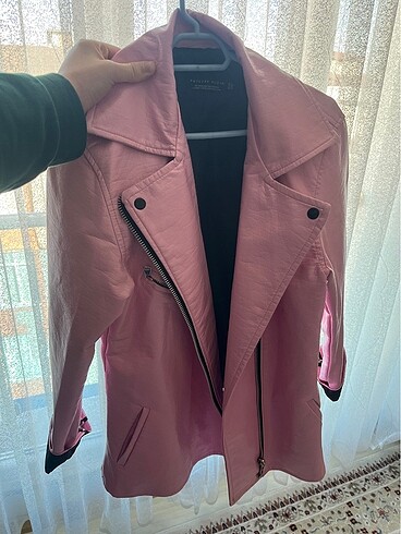 Beymen deri ceket pembe
