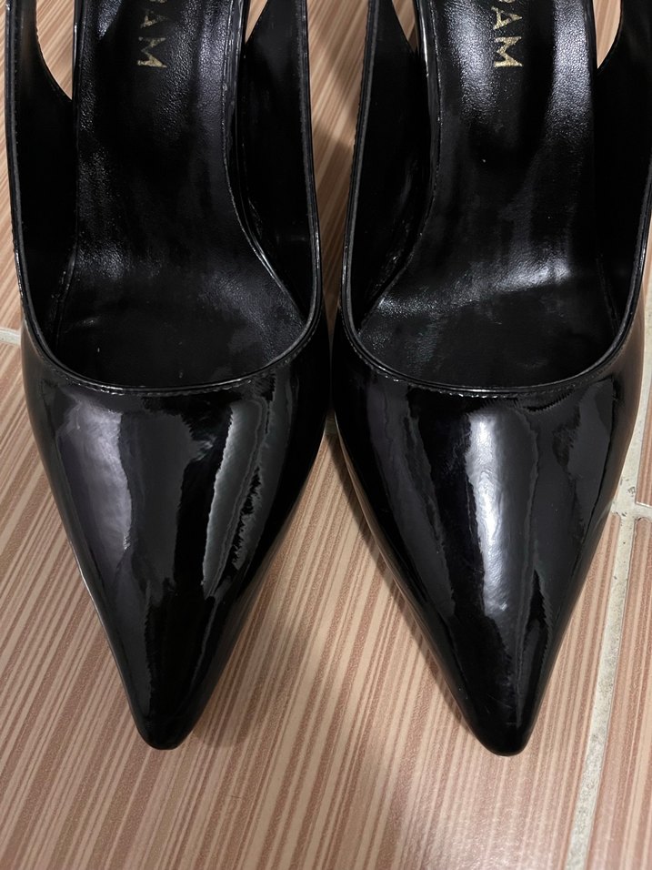 Klasik Siyah Rugan Stiletto Tokalı Kadın Ayakkabı - Görsel 3