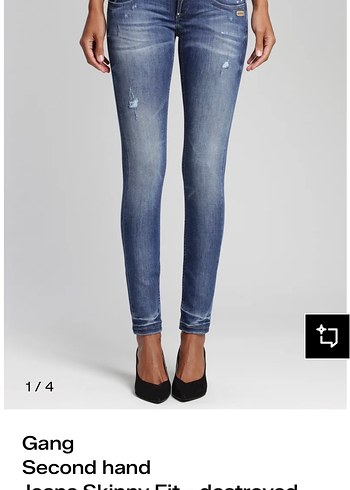 GANG Düşük Bel Düğmeli Kadın Mavi Denim Pantolon - Görsel 7