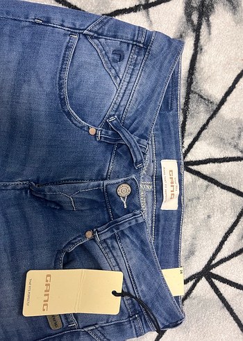 GANG Düşük Bel Düğmeli Kadın Mavi Denim Pantolon - Görsel 5