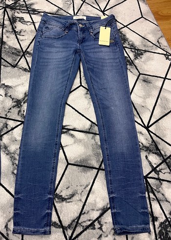 GANG Düşük Bel Düğmeli Kadın Mavi Denim Pantolon - Görsel 2