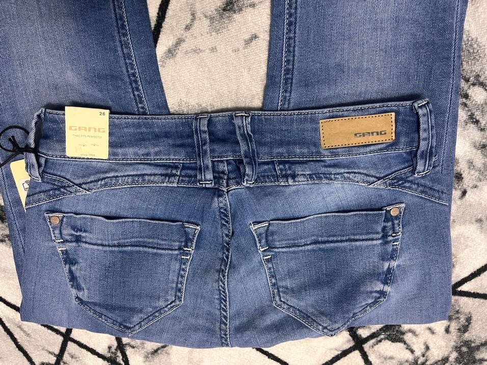 GANG Düşük Bel Düğmeli Kadın Mavi Denim Pantolon - Görsel 3