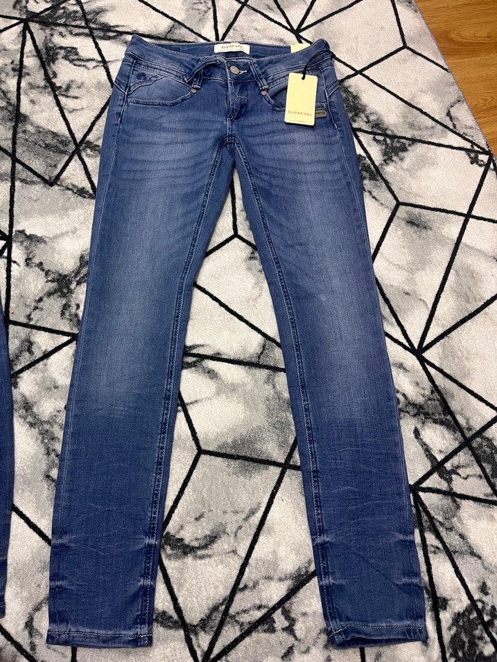 GANG Düşük Bel Düğmeli Kadın Mavi Denim Pantolon - Görsel 2