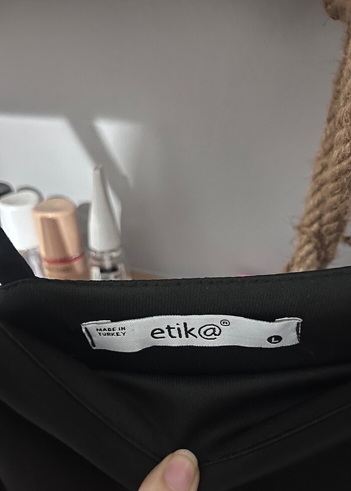 yırtmaçlı elbise siyah - Görsel 2