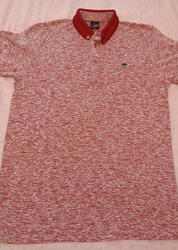 xl Beden Kırmızı Örgü Erkek Polo Tişört