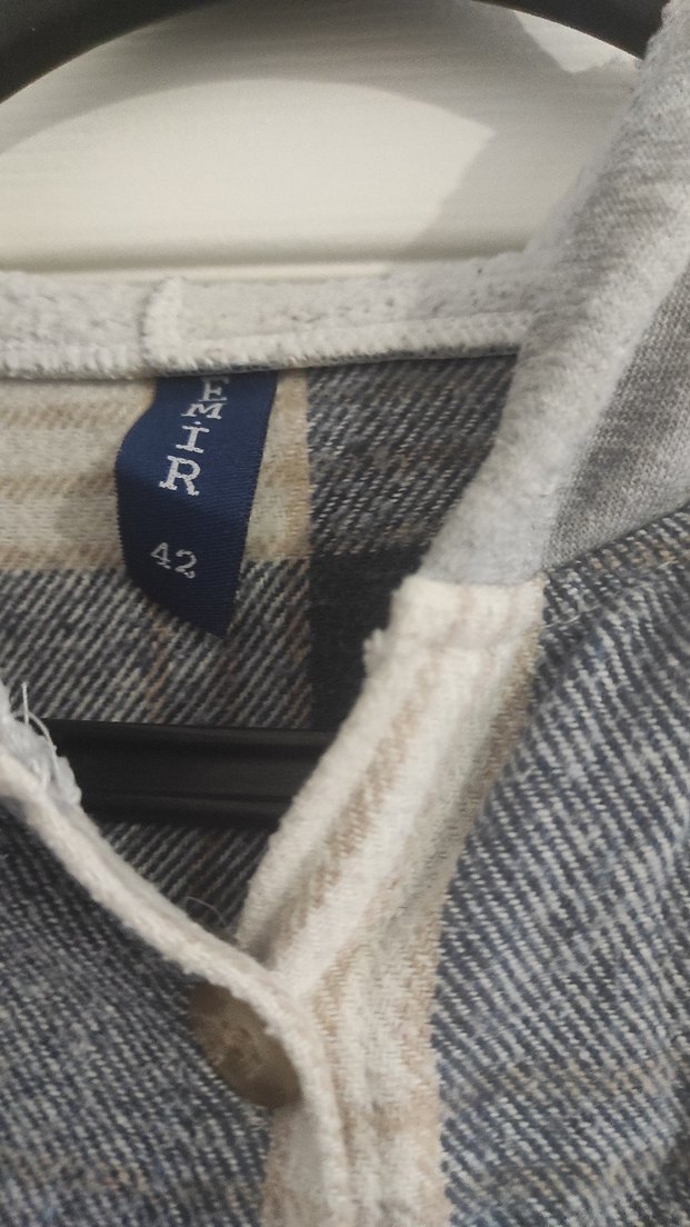 Gri Ekose Uzun Kollu Salaş Midi Gömlek - Görsel 2