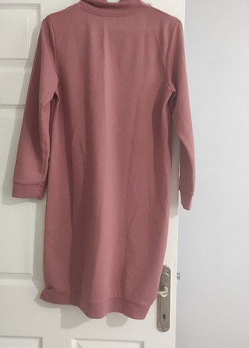 Pembe Midi Uzun Kollu Kadın Tunik - Görsel 2