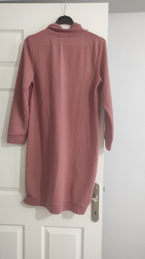 Pembe Midi Uzun Kollu Kadın Tunik - Görsel 2