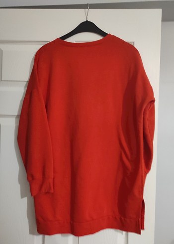 Renkli Baskılı Kırmızı Kadın Sweatshirt - Görsel 3