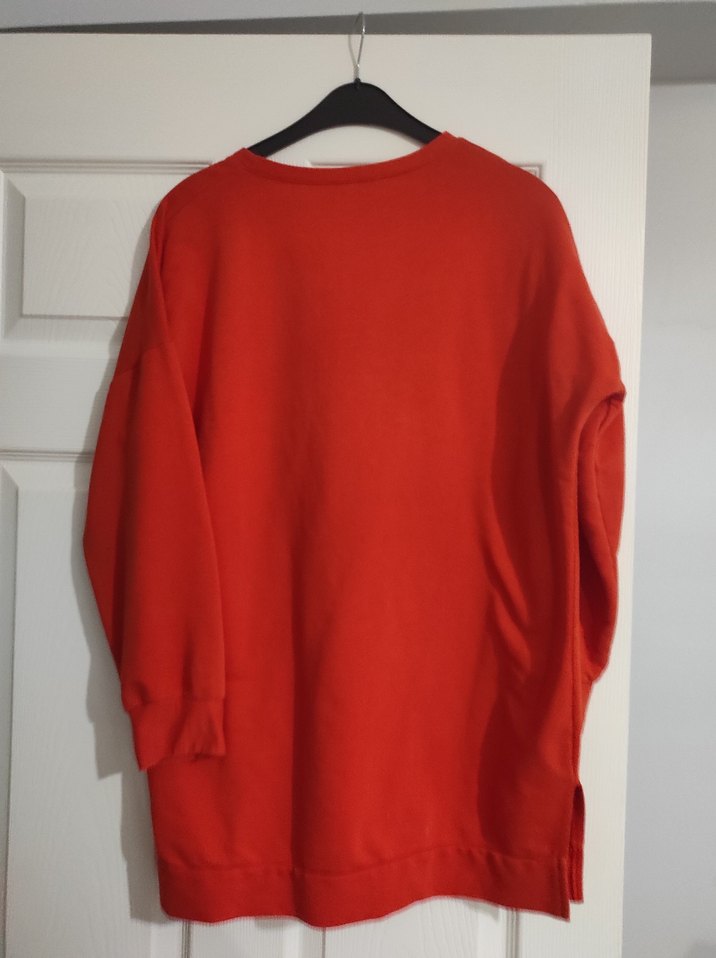 Renkli Baskılı Kırmızı Kadın Sweatshirt - Görsel 3