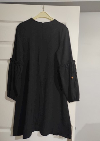 Siyah Salaş Midi Keten Tunik - Görsel 3