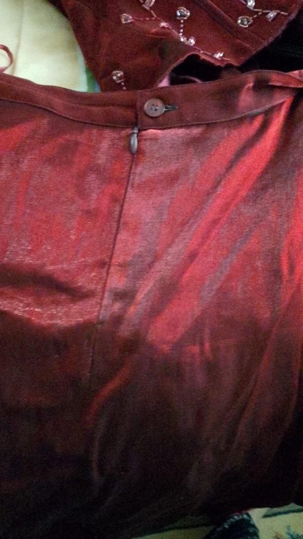 Bordo İşlemeli Uzun Kollu Vintage Kadın Elbise - Görsel 5