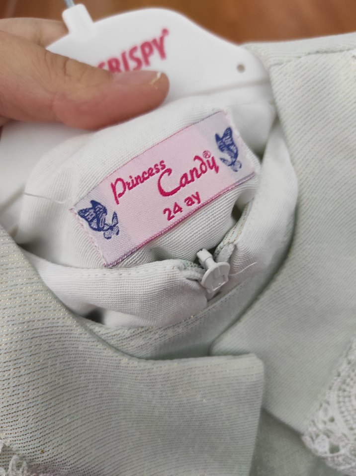 Uzun Kollu Dantel Detaylı Kız Çocuk Elbise - Görsel 5