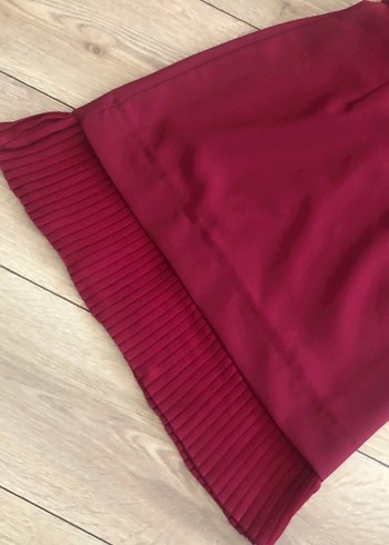 Trendyol & Milla Bordo Pilili Yüksek Yakalı Kolsuz Kalem Elbise