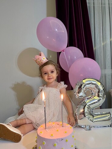 24-36 Ay Beden beyaz Renk 2 yaş parti elbisesi