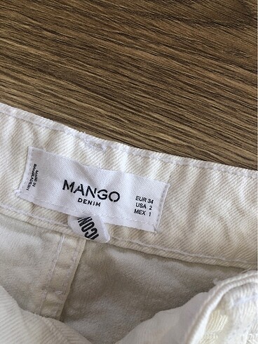 Mango Beyaz kot şort