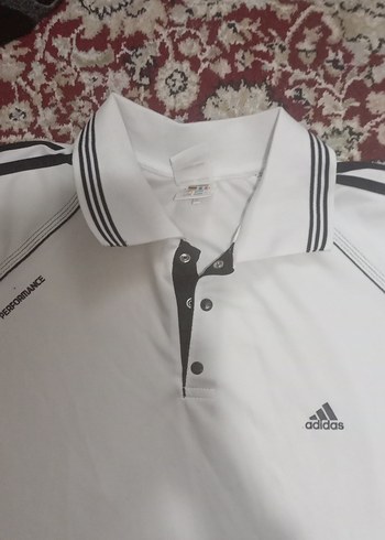 Orijinal Adidas Beyaz Kısa Kollu Polo Tişört - Görsel 2