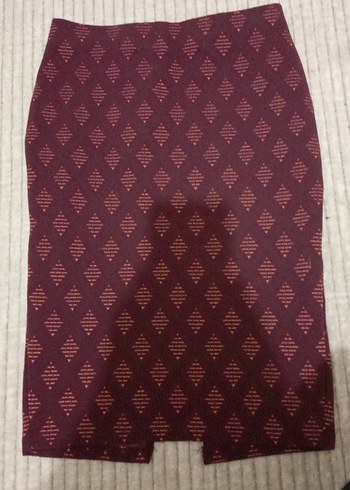 Zara Bordo Uzun Kalem Etek Yırtmaçlı - Görsel 2