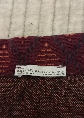 Zara Bordo Uzun Kalem Etek Yırtmaçlı - Görsel 3