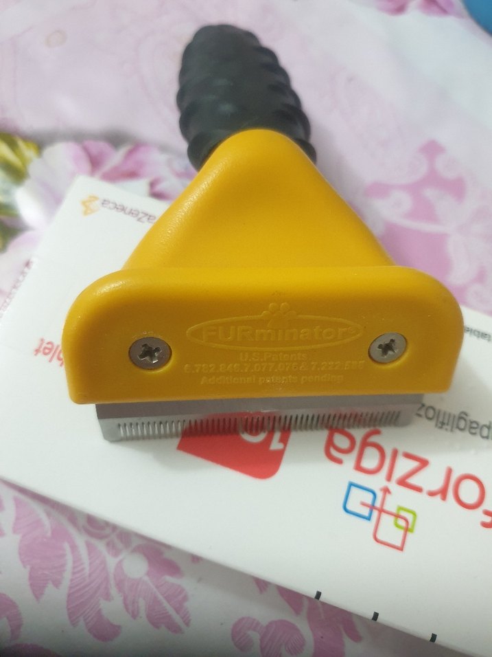Sarı Furminator Kedi Tüy Toplama Tarağı - Görsel 2