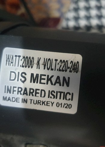 Cafe Sun Bright 2000W Dış Mekan İNFRARED Isıtıcı Siyah - Görsel 5