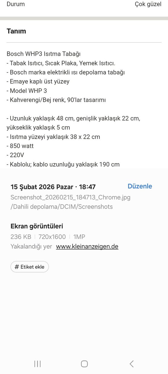 Beyaz Bosch WHP3 850W Tabak/Yiyecek Isıtıcı - Görsel 2