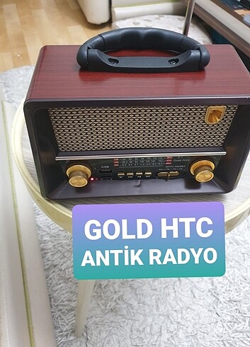 GOLD HTC ŞARJLI USB NOSTALJİK RADYO 