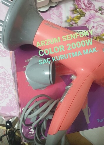 ARZUM SENFONY COLOR 2000W VİGO LU SAÇ KURUTMA MAKİNESİ 