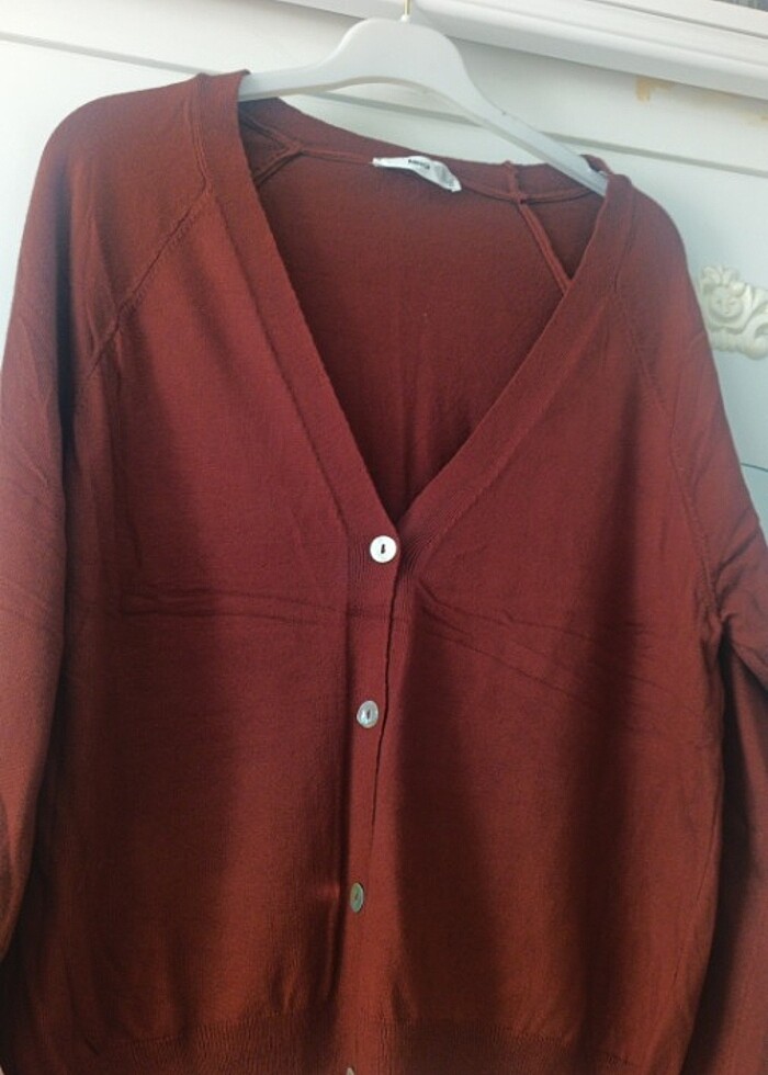 Kahverengi uzun kollu hırka  - Görsel 3