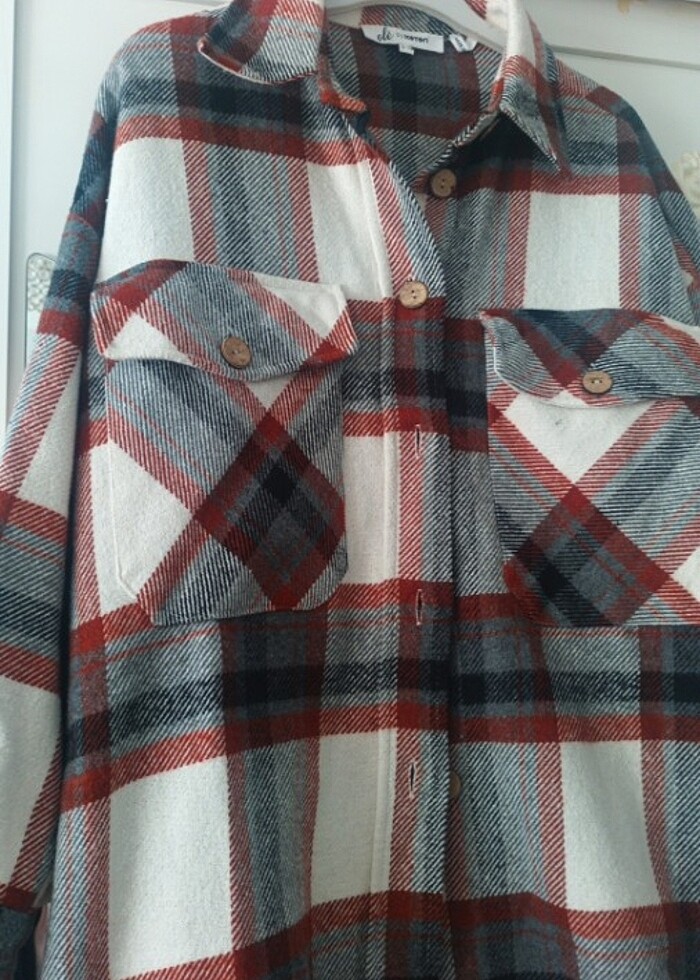 Kadın ekose oduncu gömlek  - Görsel 3