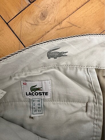 42 Beden haki Renk Orjinal Lacoste pantolon
