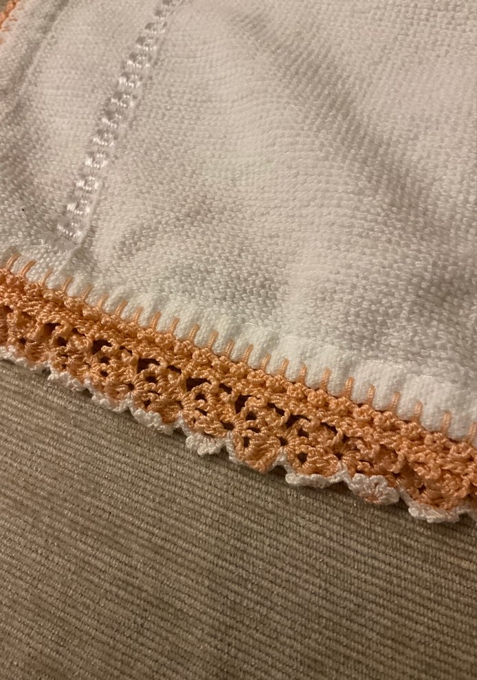 Nakışlı Beyaz el Havlu, Pastel Detaylı - Görsel 2