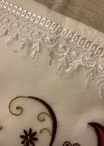 Bordo Nakışlı Klasik Havlu - Görsel 2