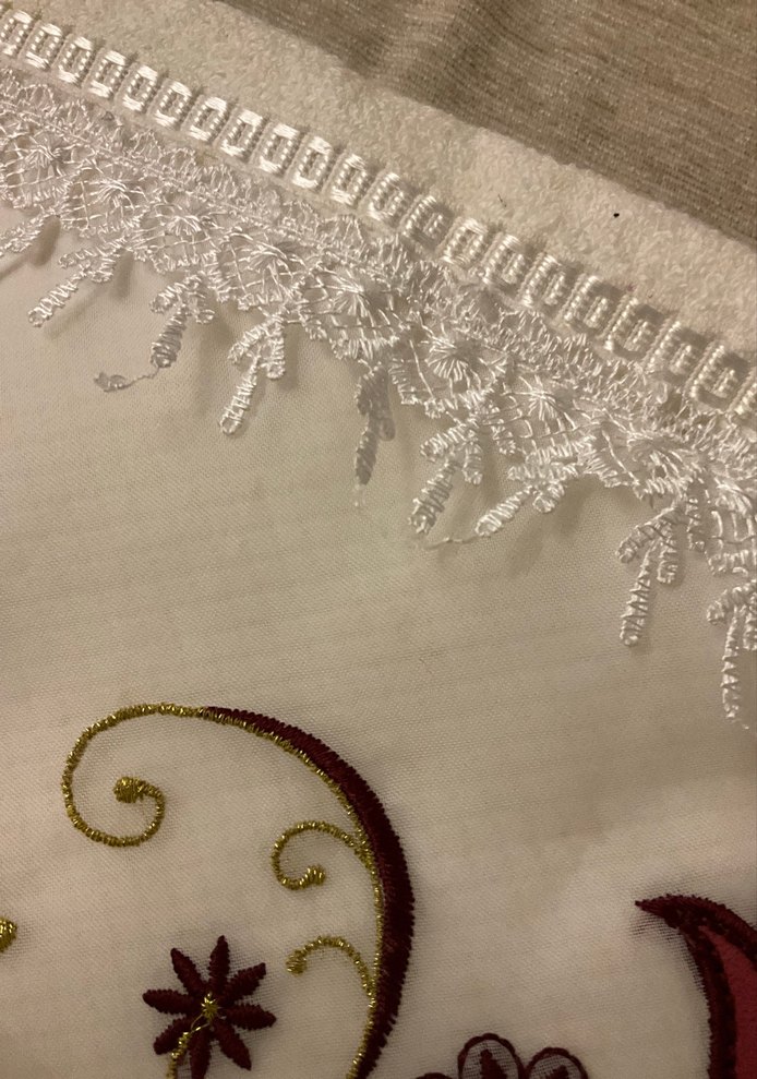 Bordo Nakışlı Klasik Havlu - Görsel 2