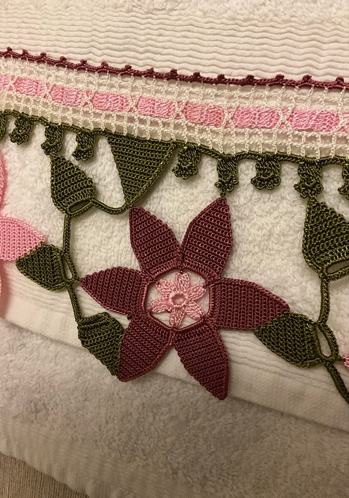 İşlemeli Bohem Tarzı Pembe Havlu - Görsel 2