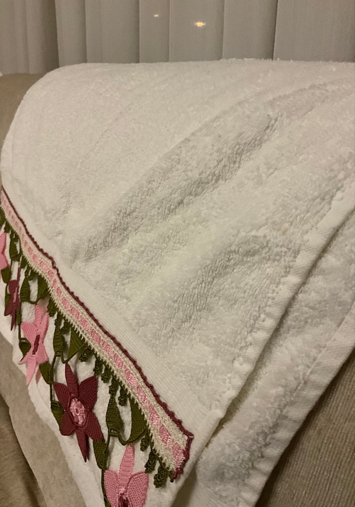 İşlemeli Bohem Tarzı Pembe Havlu - Görsel 4