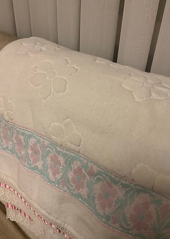 Pembe Nakışlı Pastel Havlu - Görsel 6