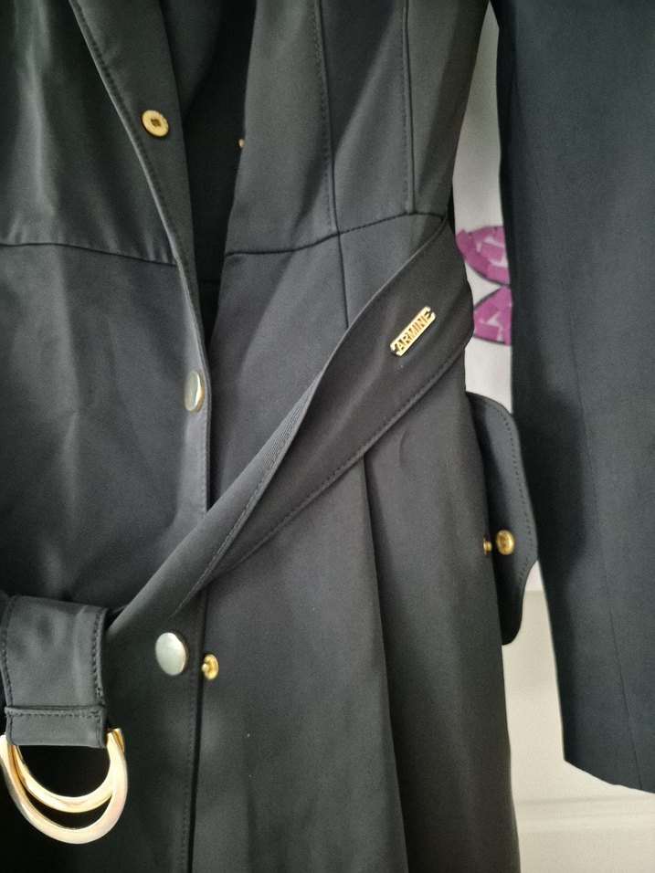 armine çıtçıtlı Siyah Uzun Kadın trenç - Görsel 3