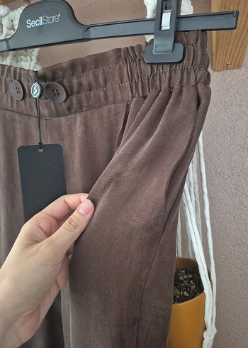 Kahverengi Kadın sentez ipek qupra - Görsel 4