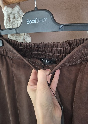 Kahverengi Kadın sentez ipek qupra - Görsel 3