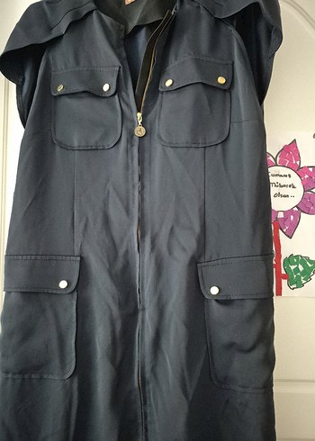 Kolsuz Uzun Lacivert yelek - Görsel 3