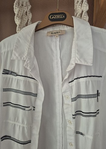 kayra Nakışlı Uzun Kollu Kadın Keten Gömlek - Görsel 3